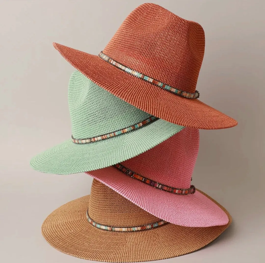 Woven Panama Beaded Hats
